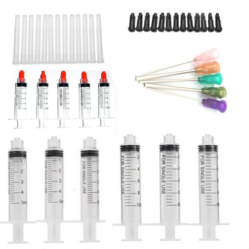 1/5 Pack 5/10ml Transparent Blunt Tip Syringe 5pcs Blunt Tip Needle & 5pcs Tip Cap sets For Industrial Tool exterior door threshold