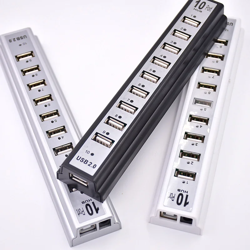 Высокая Скорость 480 Мбит/с делители мощности usb-концентратор с несколькими портами 10-Порты и разъёмы USB 2,0 на соответствие стандарту ЕС/США хаб питания для портативных ПК мобильный жесткий диск флэш-накопитель