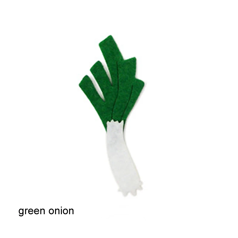 green onion 5 шт нетканые аппликации поделки, разные художественные наклейки на стену, Декор, фрукты, овощи, войлочная ткань - Цвет: green onion