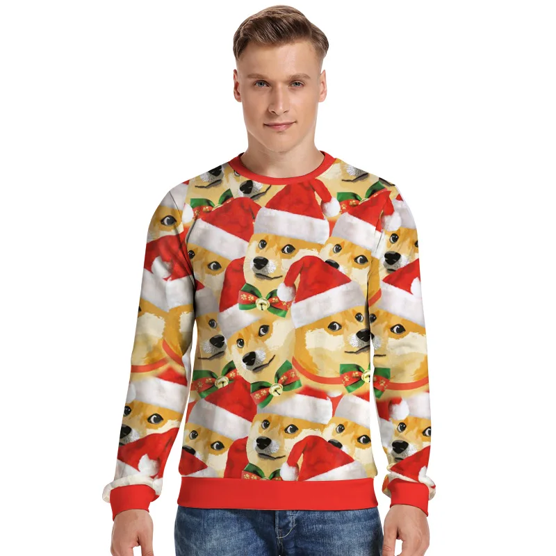 

Puimentiua men's Christmas sweatshirt 3D pattern street hoodie animal print Harajuku hoodie large size coat 2019