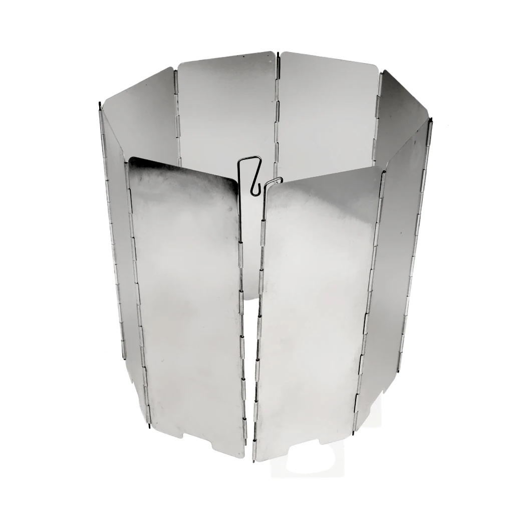 8 Plates Foldable Outdoor Cooking Cooker Picnic Gas Stove Wind Shield Screen Deflector Stove Burner Windbreaks