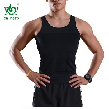 

Cn Herb Men's Body Shaper Slimming Shirt Tummy Waist Vest Lose Weight Shirt, Men's Elastic Sculpting