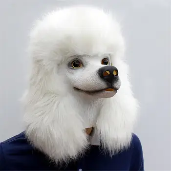 

High Quality Christmas Animal Decorations VIP Dog Mask Cosplay Party Performance Full Head Props Latex Halloween Mask