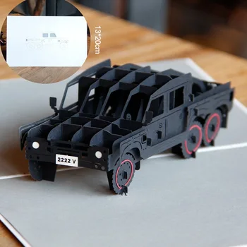 

10pcs 13*20cm laser cut jeep car pop up cards laser cut invitations valentines day wedding invitations Teachers' Day