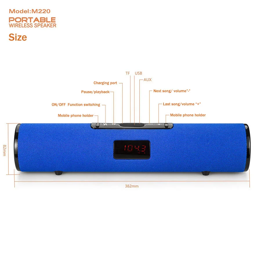  Portable Bluetooth Speaker Column Wireless Sound Box 20W Music Subwoofer FM Radio Boombox TV TF AUX