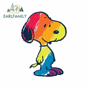 

EARLFAMILY 13cm x 9.1cm For Colored Snoopy Car Stickers Bumper Scratch-Proof Waterproof Decal Car Styling Decoration Personality