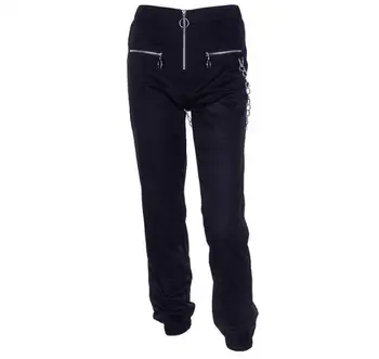 

Street new chain straight pants women's autumn elastic casual pants