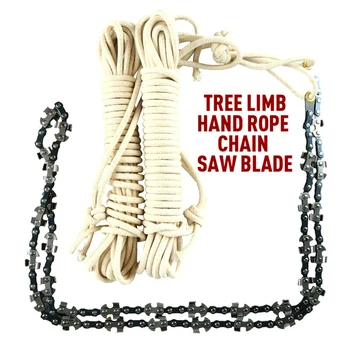 

48 Inch High Reach Tree Hand Rope Chain Saw Cutter on Both Side Outdoor Tool H7JP