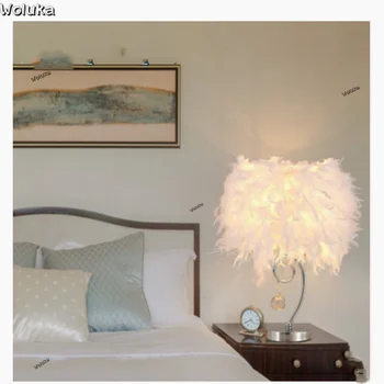 

Feather desk lamp contracted bedroom desk lamp bedside romance sitting room lamps and lanterns north Europe CD50 W06