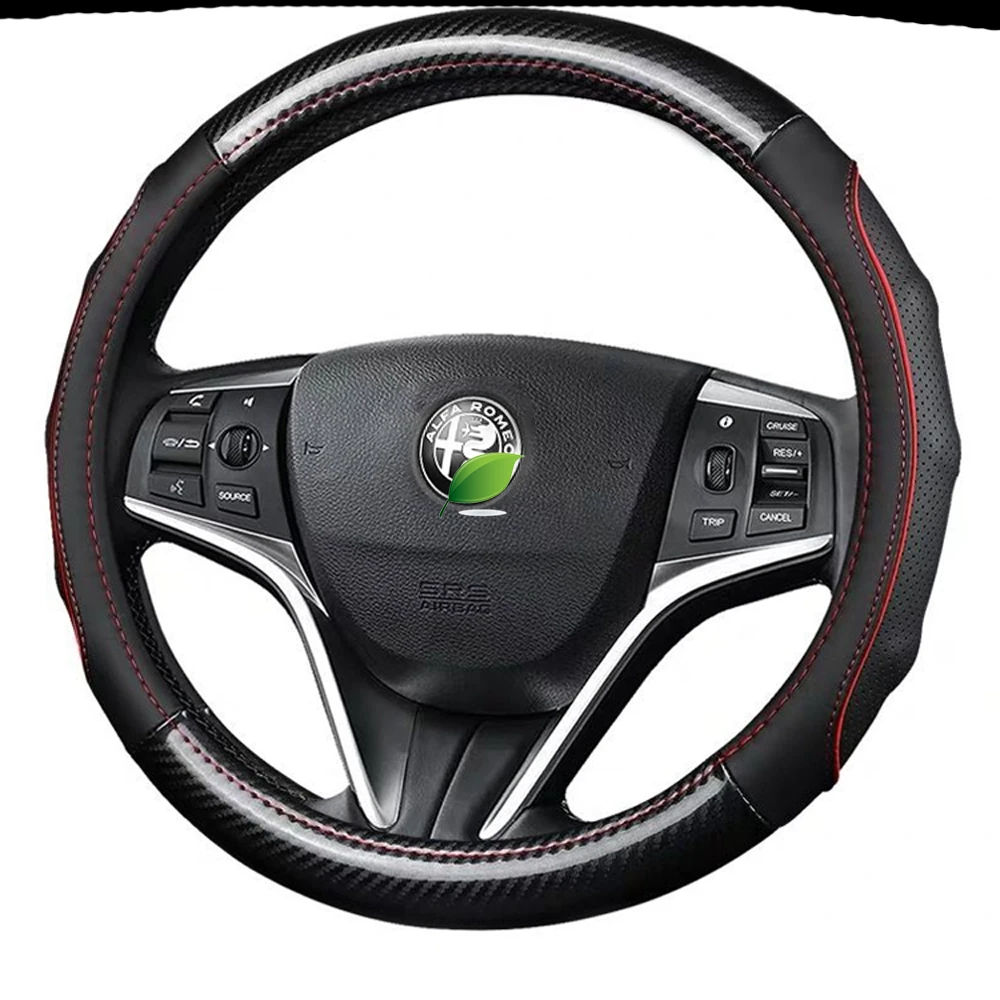Genuine Leather Steering Wheel Covers Car-styling Accessories For Alfa Romeo  4c 147 156 166 159 Brera Giulia Giulietta Gt 8c - Steering Covers -  AliExpress