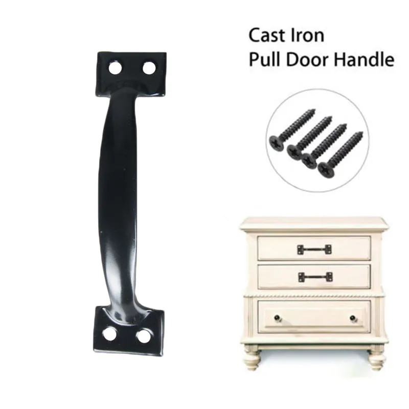 1 Set Home Cabinet Door Pull Handle W/ Mounting Screws Furniture Decoration Black Color Wholesale home hardware | Инструменты
