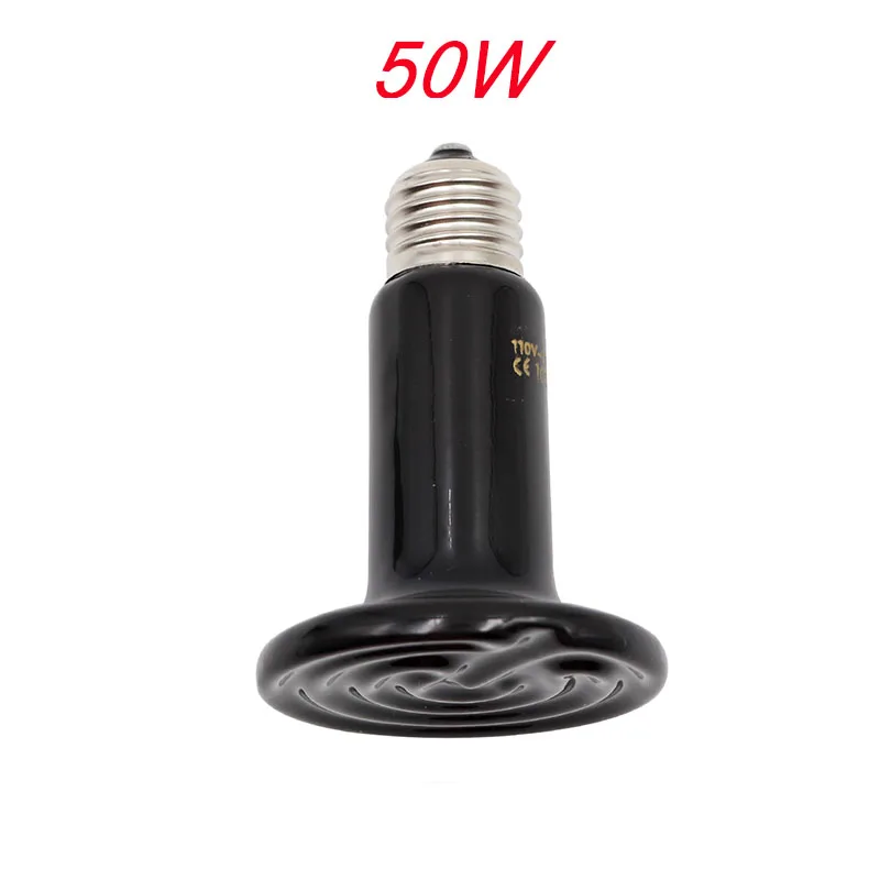 50W Обогреватель для домашних животных 25 Вт/50 Вт/75 Вт/100 Вт/150 Вт/200 Вт рептилий змей черепахи ящерица Ежик нагревательное оборудование принадлежности для рептилий - Color: 50W