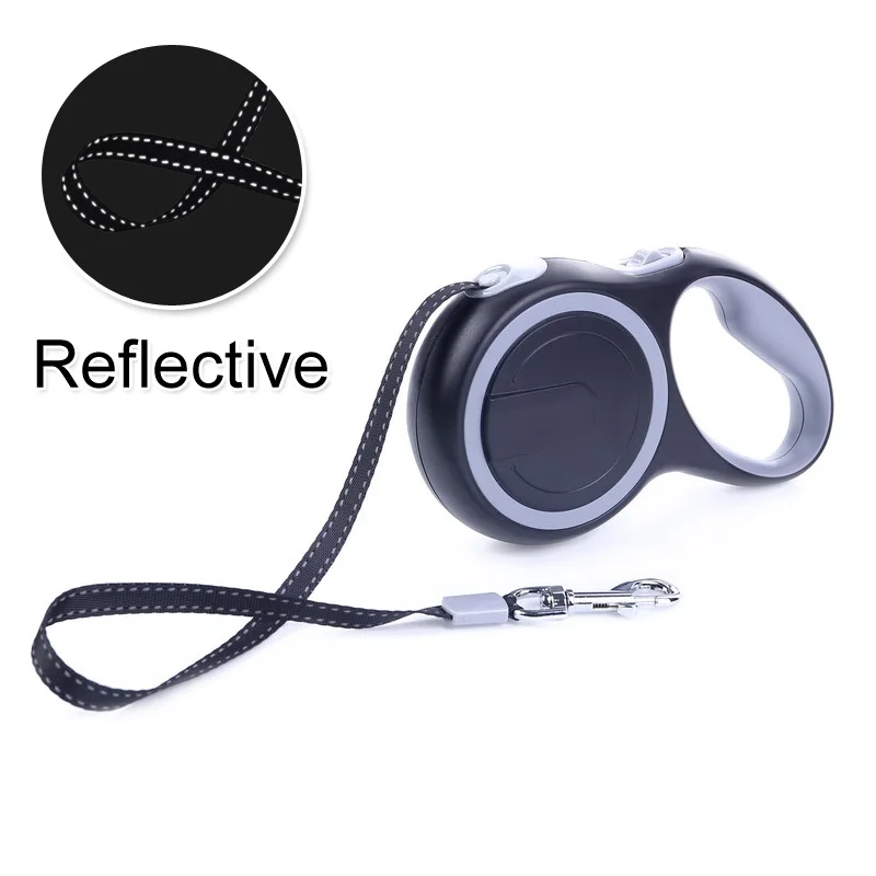 Reflective Gray Автоматическая выдвижная собаку поводок для больших собак прочного нейлона домашние привести светоотражающие выдвижной, для щенков прогулки поводки для питомцев продукты - Цвет: Reflective Gray