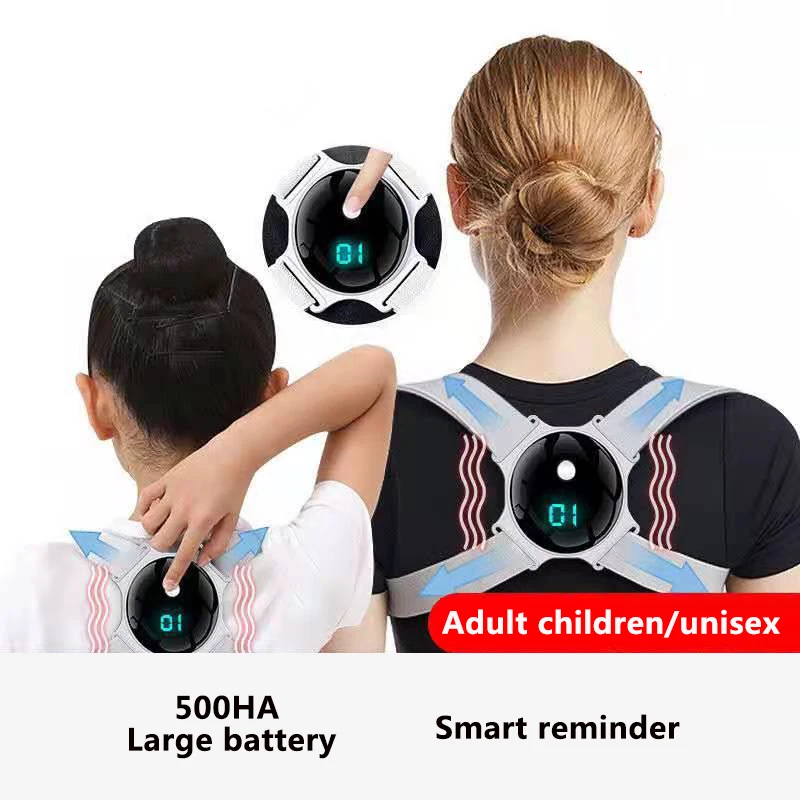 

Adjustable Intelligent Posture Trainer Smart Posture Corrector Upper Back Brace Clavicle Support for Men and Women Pain Relief