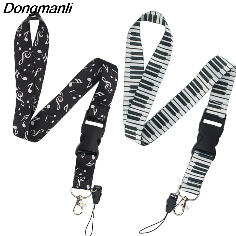 P3991 Dongmanli Музыкальный брелок для ключей в виде пианино Lanyards держатель удостоверения личности ID карта Пропуск Тренажерный зал мобильный бейдж держатель ключевой ремень