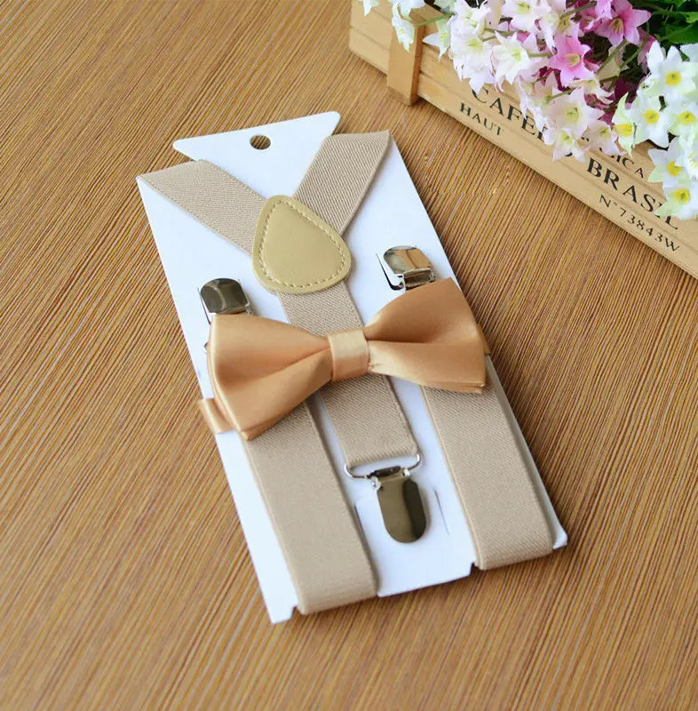 Elastic Adjustable Kids Boys Girls Baby Straps Suspenders Braces Bow Tie Set Clip-on Children bow ties