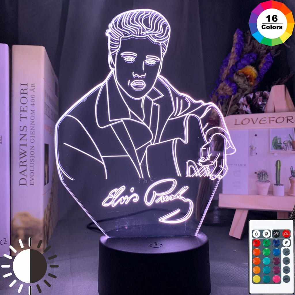 Фигурка Elvis Presley Ночной светильник светодиодный меняющий цвет кошачий король