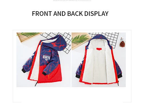 Jaqueta de Poliéster para o Menino Veludo com Capuz Inverno Nova Versão Coreana Manter Quente Engrossar Mais Parka Cabolsa Casual Roupas Infantis 7 Cheap Casacos e Parkas