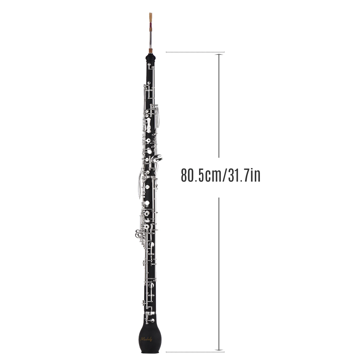 Muslady Professional English Horn Alto Oboe F Key Synthetic Wood Body Silver-plated Keys Woodwind Instrument with Reed Gloves