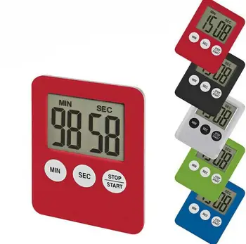 

100PCS Magnetic Square Cooking Timer Kitchen Time Multifunctional Alarm Clock Tools for Basketball Race Mask Pizza 9 colors SN