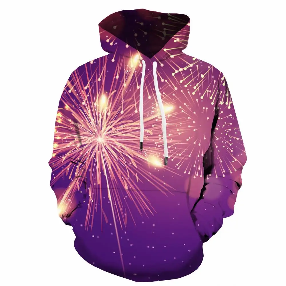 

3d Hoodies Christmas Sweatshirts men Fireworks Hooded Casual New Year Hoodie Print Party Hoody Anime Mens Clothing Funny Casual