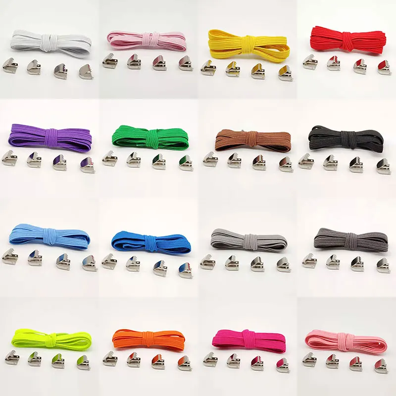 1Pair 100CM No Tie Lazy Shoelaces Elastic Rubber Shoes Lace Sneaker Children Safe Elastic 17 Colors Hot Sale No Tie Shoelace