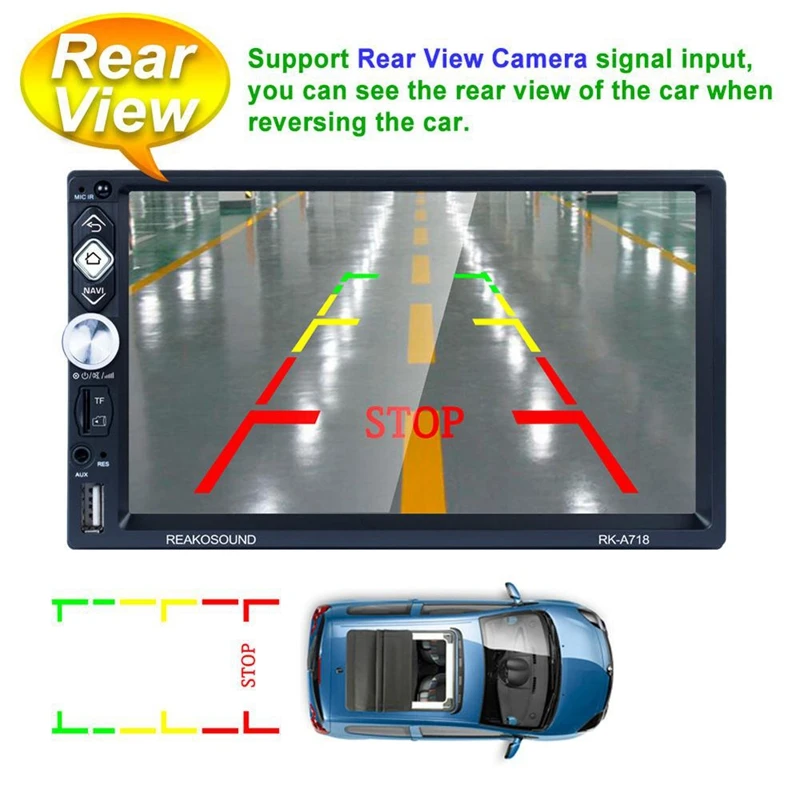  2 Din Autoradio 7 Zoll Android 8.1 Universal DVD Player GPS Navigation Bluetooth Touchscreen WIFI B