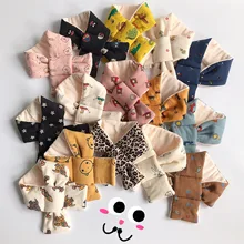 Мягкий теплый шарф с воротником для маленьких мальчиков и девочек; модная детская одежда из хлопка с эластичной резинкой на шее