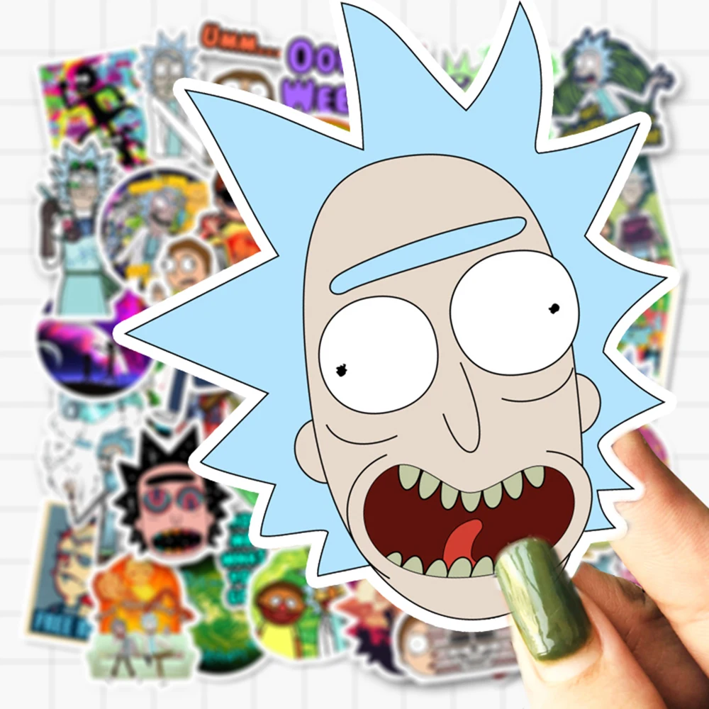 VANMAXX 50/85 Pieces Cartoon Rick and Morty Stickers Waterproof Vinyl Decal for Laptop Helmet Bicycle Luggage Toy Car Stickers