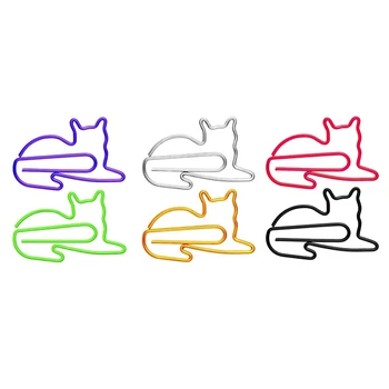 

120Pcs Cat Shaped Paperclips Bookmarks Cute Animal Paper Clips Planner Clips Metal Paper Clips for School Office Home