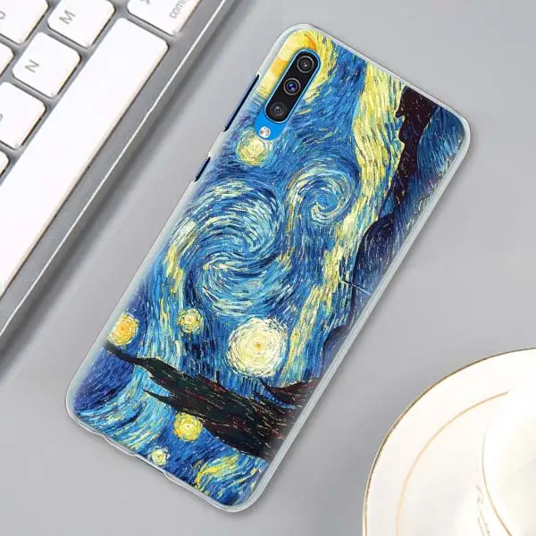 H01 Картины с изображением звездной ночи Ван Гог телефонные чехлы для samsung Galaxy A10 A20e A30 A40 A50s A60 A70 A80 A6 A7 A8 A9 в твердом переплете - Цвет: H01