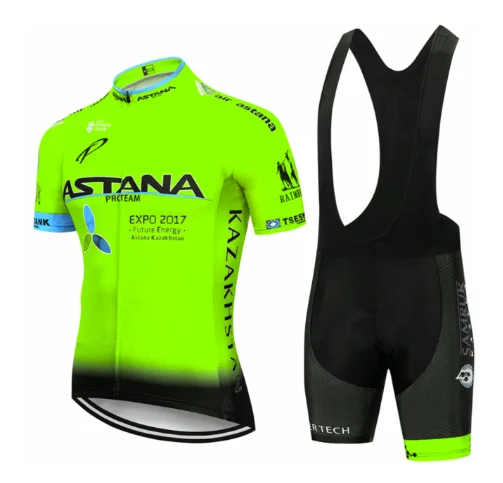 

New 2019 Astana Cycling team jersey 9D bike shorts set Quick Dry Mens Bicycle clothing team pro BIKE Maillot culotte