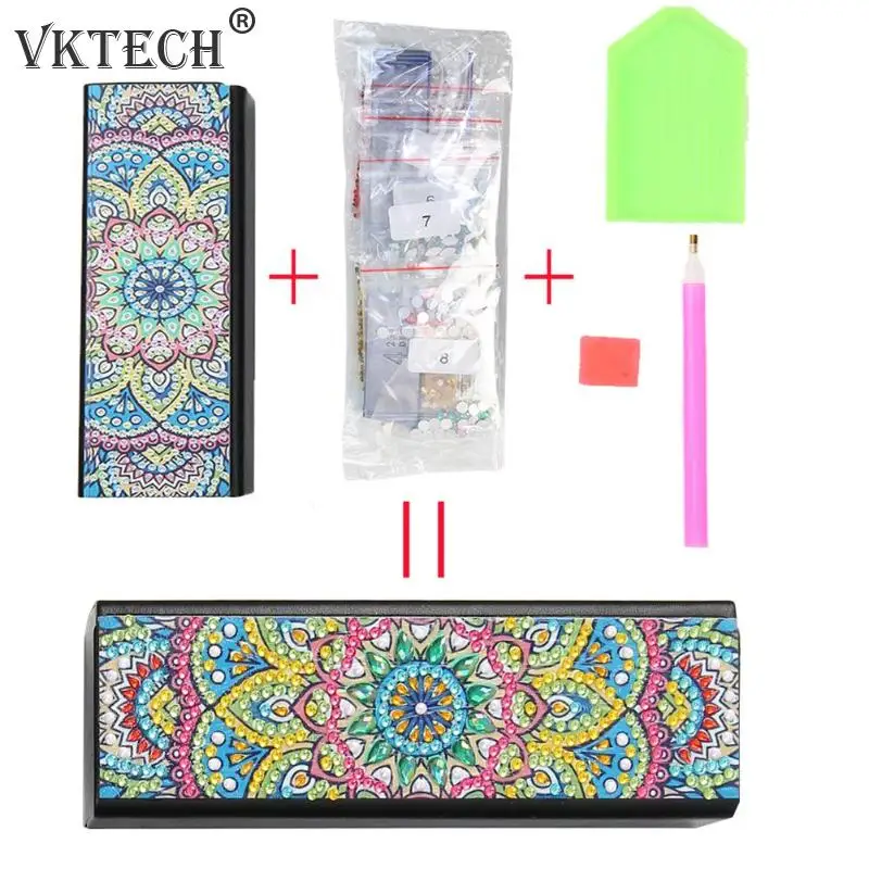 Чехол для очков DIY с алмазной росписью портативный кожаный чехол хранения