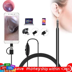 5.5mm Otoscope Medical In Ear Cleaning Endoscope Visual Ear Spoon Health Care Cleaning Tool for Nose Ear Picker USB HD Camera