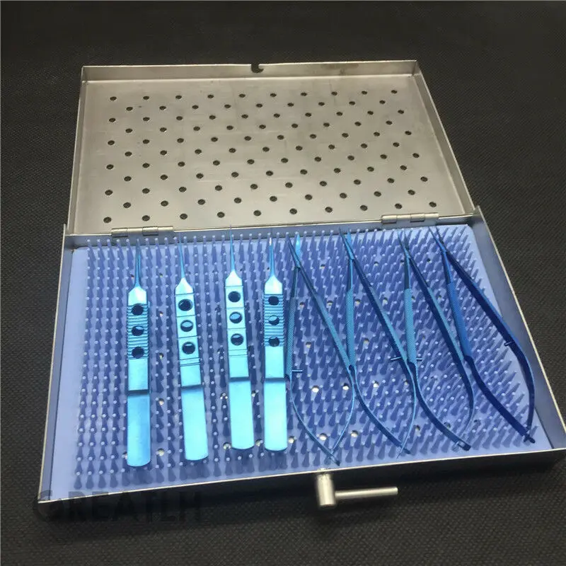 

8pcs Ophthalmic Needle holder Scissors tweezers Titanium Microsurgery Instrument