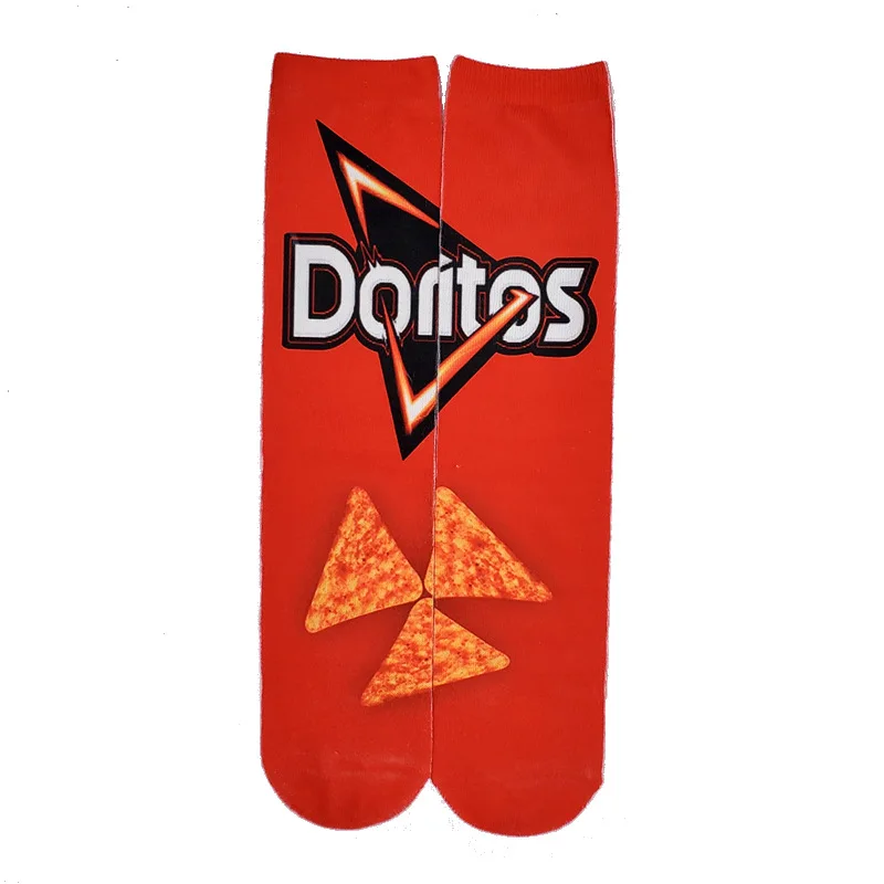 Модные мужские носки унисекс с 3D принтом осенние забавные длинные носки с картофельными чипсами мужские хлопковые и классные подарки для мужчин - Цвет: 8