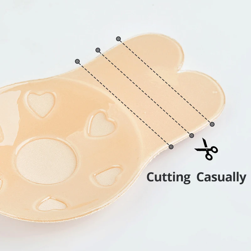 CXZD Strapless Adhesive Bra Self Adhesive Nipple Breast Pasties Cover Reusable  Silicone Invisible Lingerie Pad Enhancers Push Up