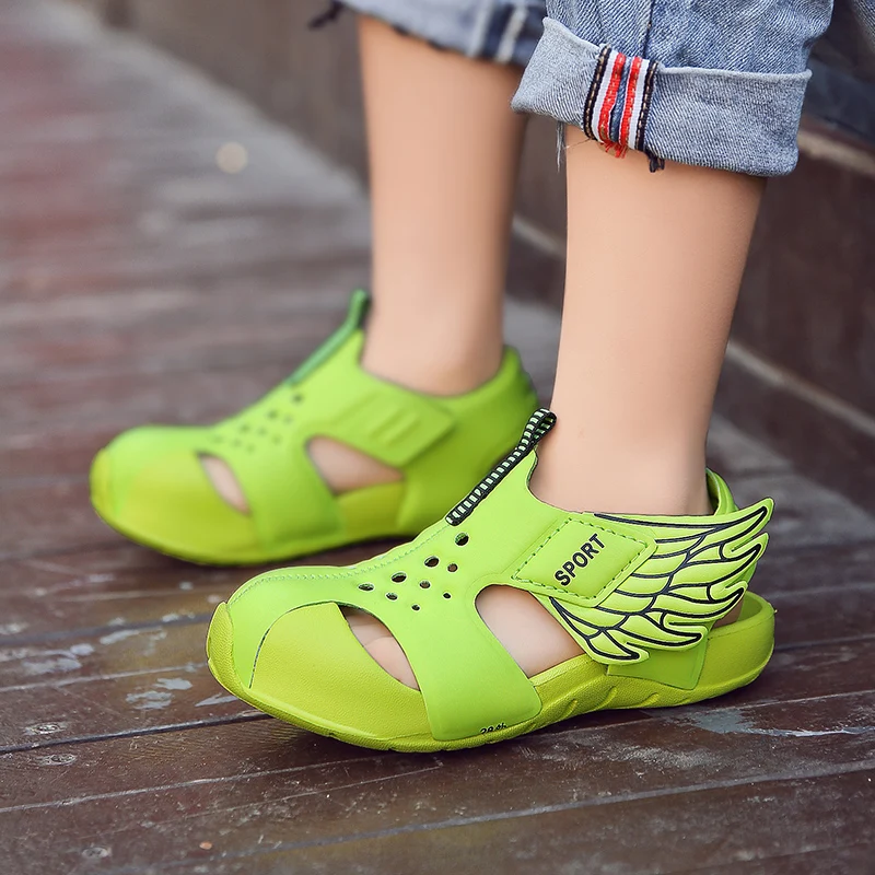 TuYao Girls Brand Designer Sandal Toddler Water Little Boy Shoes Summer Beach Lightweight Soft Non-slip Infant Wing Shoes