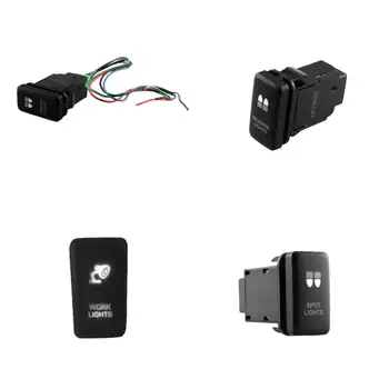 

4Pieces Push Rocker Switch Blue LED Work Reverse Spot Light for Toyota Prado 120 Series 03-09