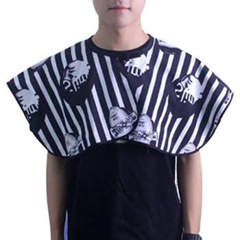 

Barber Cape Salon Bib Apron Haircut Salon Apron Hair Cutting Waterproof Vertical Stripes Cloth Hairdressing Gown Bib