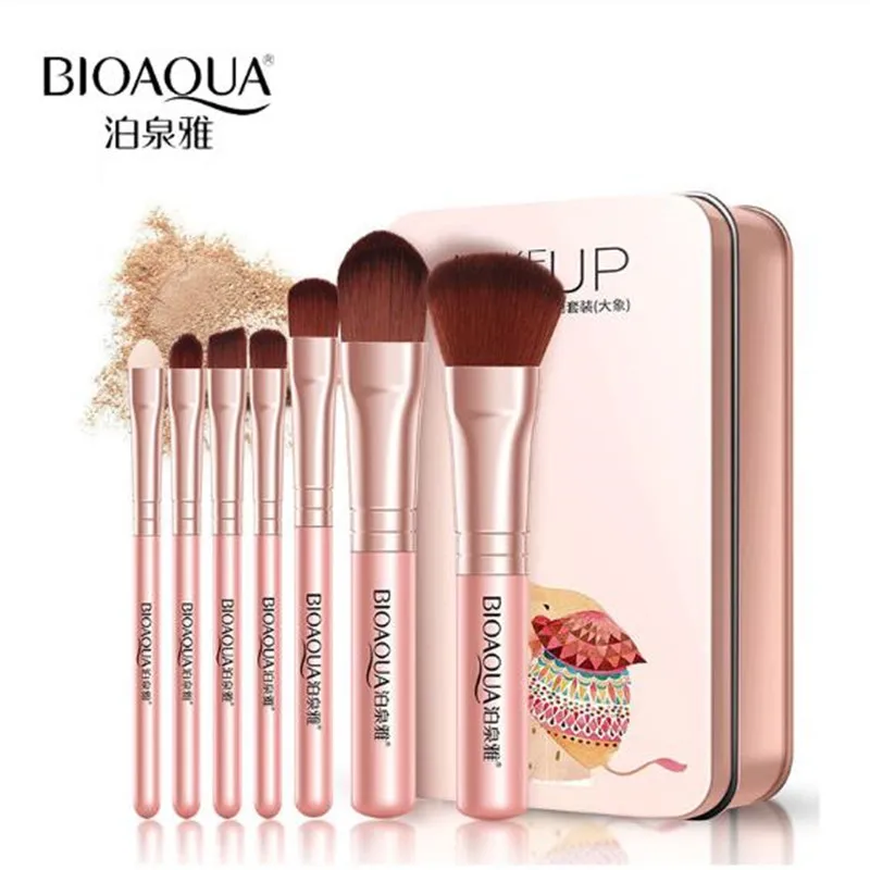 

7pcs Makeup Brush Set Eyelash Brushes Eyebrow Shadow Foundation Lip Powder Brushes Mascara Wands Sponge Applicator Brushes Set