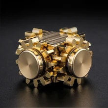 Кубик латунный палец руки вращающийся механизм страдающие СДВГ снять стресс беспокойство аутизм взрослых детей Подарки