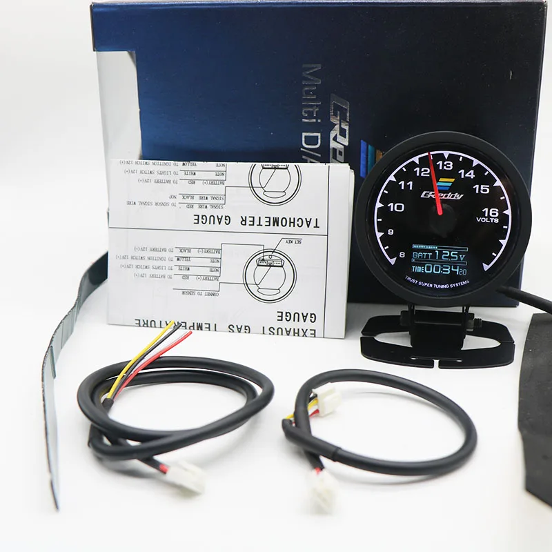 Спидометр GReddi мульти D/A ЖК-дисплей дисплей цифрового вольтметра автомобильный измерительный прибор 2,5 дюйма 62 мм с наружной резьбой вольтметр 7 цветов в 1