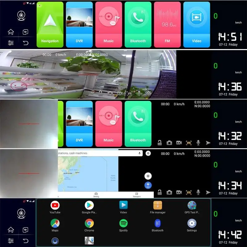 DashCam 1" 4G Android 8,1 WiFi HD 1080P зеркало заднего вида камера с двумя объективами gps навигация Автомобильный видеорегистратор Камера
