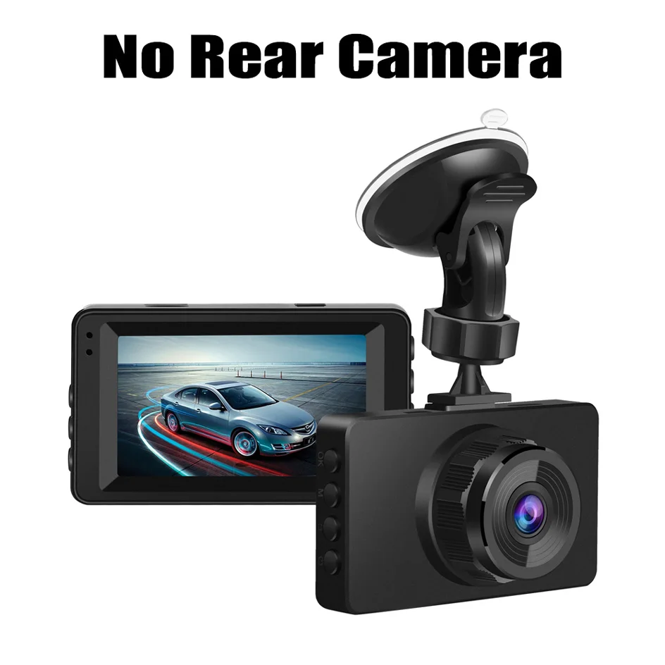 Dash Cam Двойной объектив Видеорегистраторы для автомобилей Камера Full HD 1080P видео регистратор парковка Регистраторы 3 дюймов ЖК-дисплей Передний+ задний Ночное видение - Название цвета: No Rear Camera