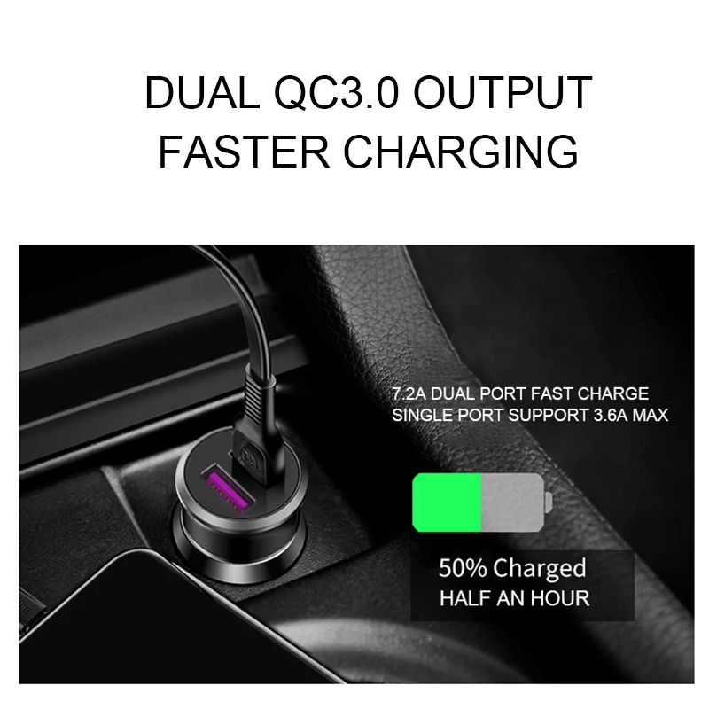 Быстрая зарядка двойной USB быстрая зарядка автомобильное зарядное устройство двойной USB Автомобильное зарядное устройство для мобильного телефона SAMSUNG XIAOMI автомобильные аксессуары Автомобильные наклейки для автомобиля пленка наклейка