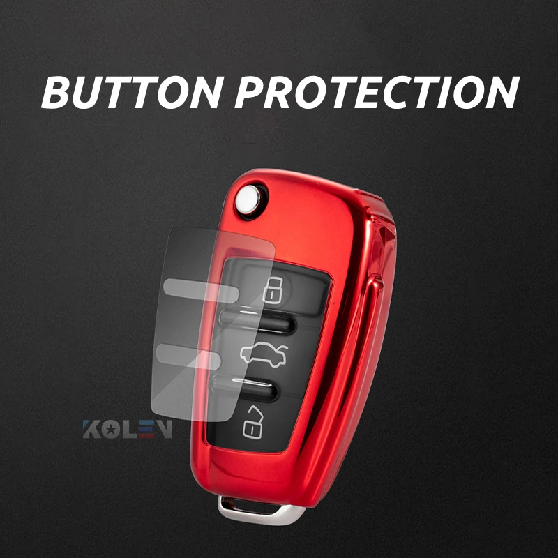 Custodia protettiva morbida in Tpu per Auto per Audi A1 A3 A4 A5 A6 A7 A8 C5 C6 Q3 Q7 S3 TT Car Styling Auto portachiavi Shell -