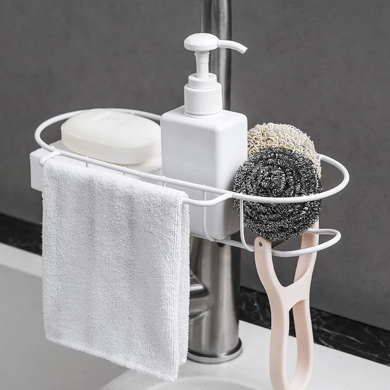 

Tap Water Draining Shelf Pool Storage Rack Large Kitchen Supplies Sink Sponge Rag Water Draining Rack