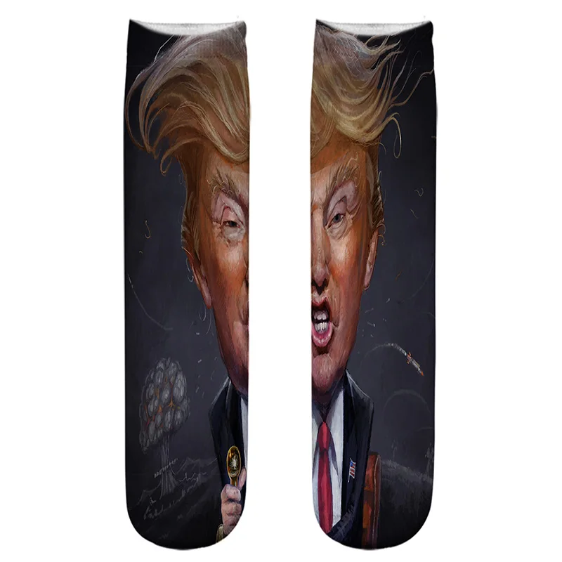 Носки в стиле «Дональд Трамп», унисекс, Забавный принт, Повседневные Гольфы для взрослых, 3D гольфы,, носки для скейтборда в стиле хип-хоп - Цвет: 9