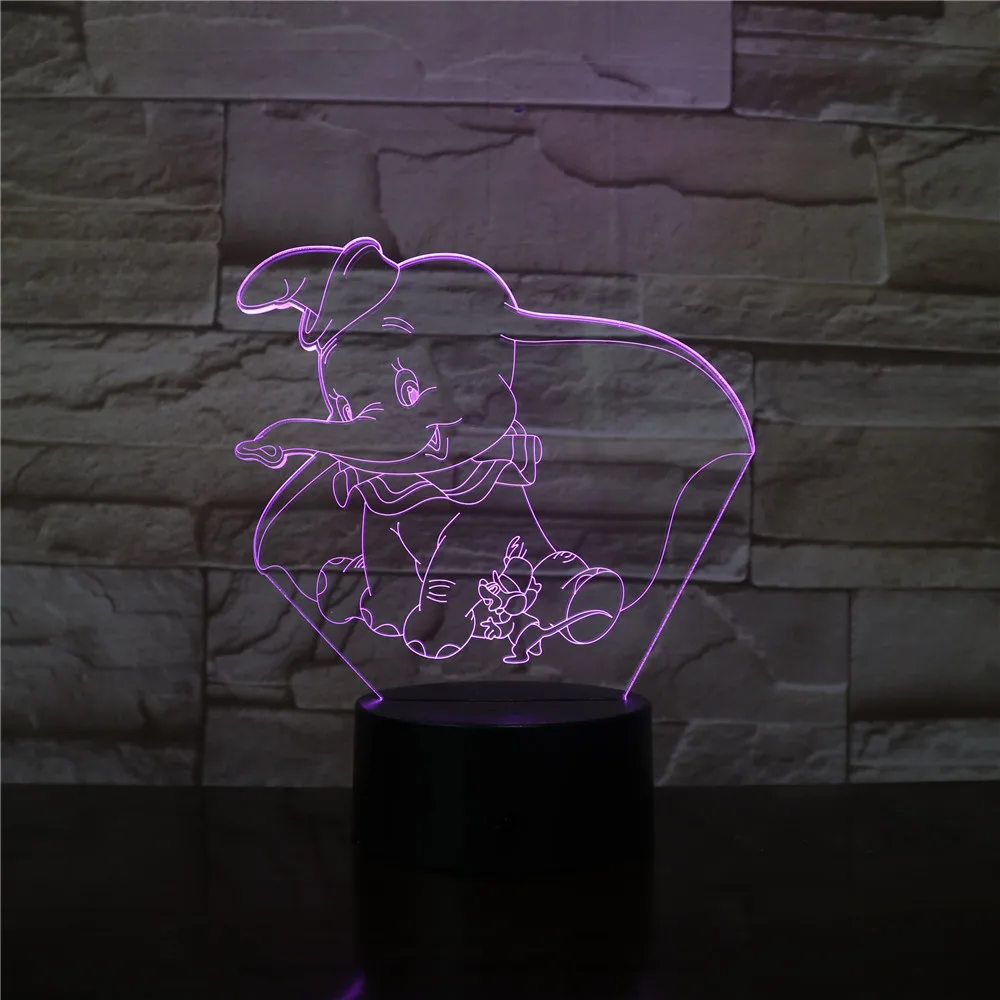 3D Светодиодная креативная атмосфера настольная лампа в виде милого слона ночные